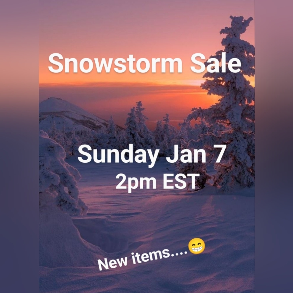 Snowstorm Sale Jan 7 @ 2 pm EST